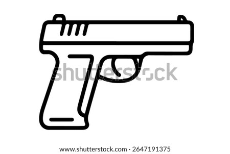 pistol line icon vector on white background 
Vector gun icon on white background