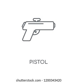Pistol linear icon. Pistol concept stroke symbol design. Thin graphic elements vector illustration, outline pattern on a white background, eps 10.