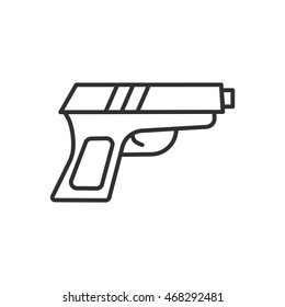 pistol linear icon. Thin line design
