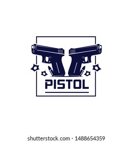 pistol logo vector concept vintage 