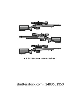 pistol logo vector : cs 557 urban counter siper
