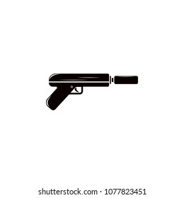pistol with muffler illustration. Element of army icon for mobile concept and web apps. Detailed pistol with muffler illustration can be used for web and mobile. Premium icon on white background