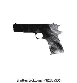 Pistol on white background