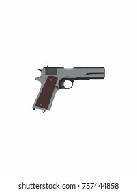 
Pistol on a white background