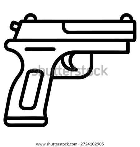 pistol outline icon vector on white background 