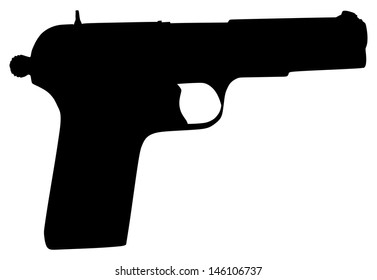 Glock 17 Long Handgun Silhouette Stock Vector (Royalty Free) 2108819996