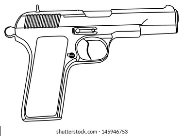 Graphic Black White Detailed Pump Action Stock Vector (Royalty Free ...