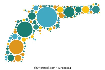 pistol shape vector design by color point