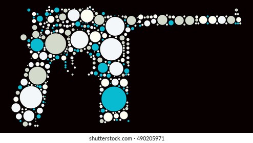 pistol shape vector design by color point