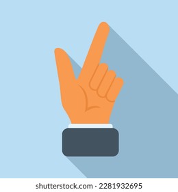 Pistol sign icon flat vector. Finger hold. Hand gesture