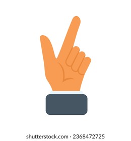 Pistolenzeichen Symbol, flache Vektorgrafik. Finger halten. Handgeste einzeln