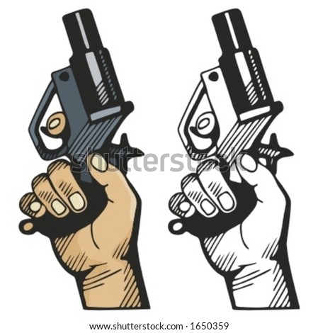 Pistol signaling the race start. Vector illustration