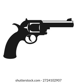 Vector de icono de silueta de pistola sobre fondo blanco 
