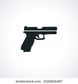 icono de pistola simple. Icono de arma, icono de pistola