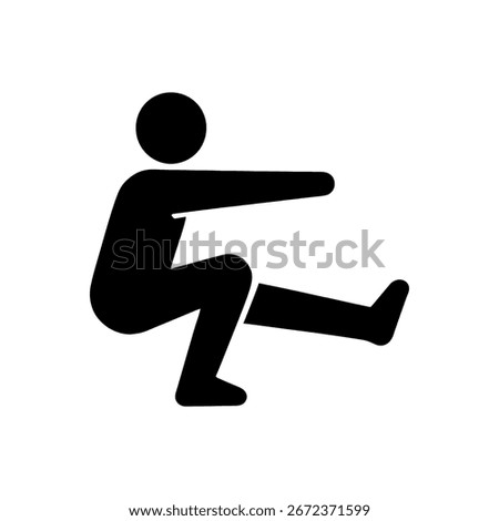 Pistol Squat Exercise Icon Isolated On White Background