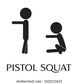 Pistol Squat Exercise Vector Pictogram, Isolated Simple Icon.