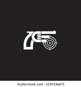 pistol target gun simple geometric symbol vector