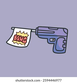 pistol toy outline flat vector design