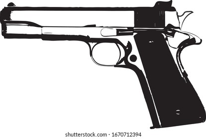 Pistol Type Handgun Most Common Types Stock Vector (Royalty Free ...