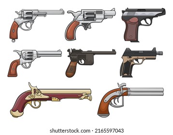 PistolenVektorgrafik einzeln auf weißem Hintergrund