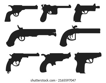 Ilustración de diseño vectorial de pistol aislada en fondo blanco