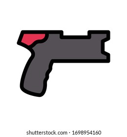 pistol vector flat color icon 
