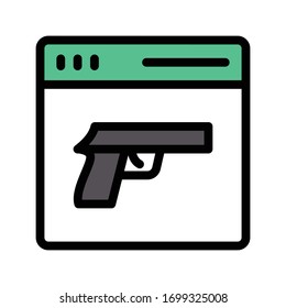 pistol vector flat color icon 