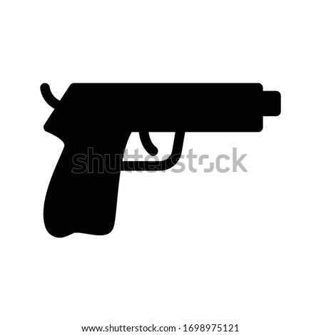 pistol vector glyph flat icon 