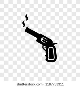 Pistol vector icon isolated on transparent background, Pistol transparency logo concept