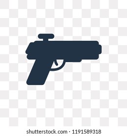 Pistol vector icon isolated on transparent background, Pistol transparency concept can be used web and mobile