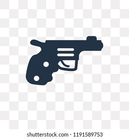 Pistol vector icon isolated on transparent background, Pistol transparency concept can be used web and mobile