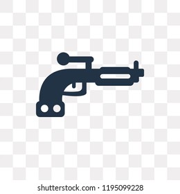 Pistol vector icon isolated on transparent background, Pistol transparency concept can be used web and mobile