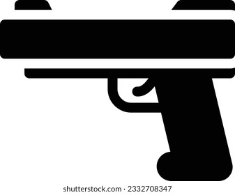 ilustración vectorial de pistol aislada en un fondo transparente. iconos vectoriales de glifo para el concepto o gráficos web.
