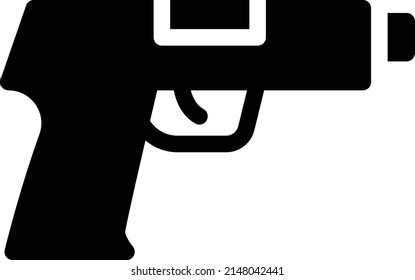 ilustración del vector de pistola en un fondo transparente. Símbolos de calidad premium. Icono vector glifos para concepto y diseño gráfico.