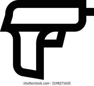 pistola Ilustración vectorial en un fondo transparente.Símbolos de calidad premium.Icono vector de trazo para el concepto y el diseño gráfico.