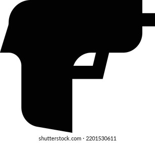 pistola Ilustración vectorial en un fondo transparente.Símbolos de calidad premium.Icono vector glifos para concepto y diseño gráfico.