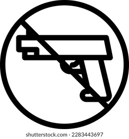 pistol Vector illustration on a transparent background. Premium quality symmbols. Thin line vector icons for concept and graphic design.