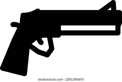 ilustración del vector de pistola en un fondo transparente. Símbolos de calidad superior. Iconos vectoriales de glifos para diseño de conceptos y gráficos.