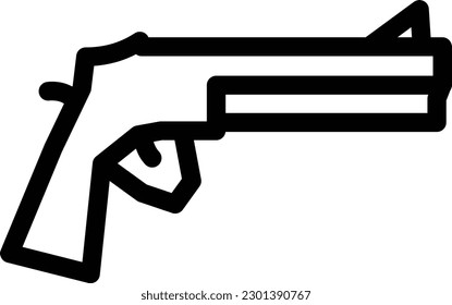 ilustración del vector de pistola en un fondo transparente. Símbolos de calidad superior. Iconos vectoriales de línea delgada para el diseño de conceptos y gráficos.