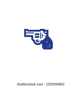 Pistol vector isolated icon