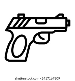 Diseño de iconos de línea de vector Pistol