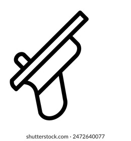 Pistol Vector Line Icon Design