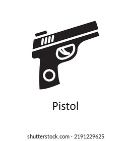Ilustración de diseño de iconos de contorno vectorial de pistol. Símbolo de deportes y premios sobre fondo blanco Archivo EPS 10