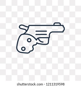 Pistol vector outline icon isolated on transparent background, high quality linear Pistol transparency concept can be used web and mobile