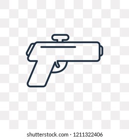 Pistol vector outline icon isolated on transparent background, high quality linear Pistol transparency concept can be used web and mobile