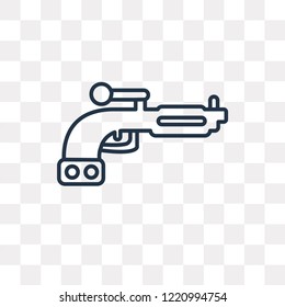 Pistol vector outline icon isolated on transparent background, high quality linear Pistol transparency concept can be used web and mobile