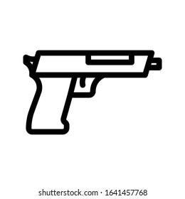 pistol vector thin line icon 