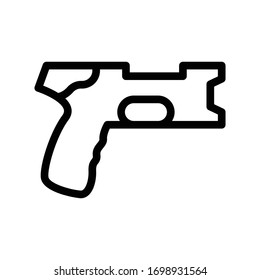 pistol vector thin line icon 