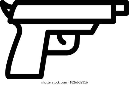 icono de línea delgada vectorial de pistola 