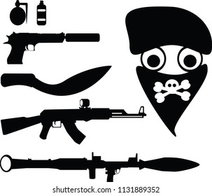 Pistols, shot guns, grenade devastating shadow